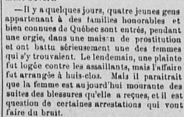 Découverte d'une maison de prostitution (1889)