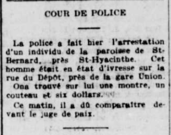 « Cour de Police », La Tribune, 28 septembre 1910, p. 3.